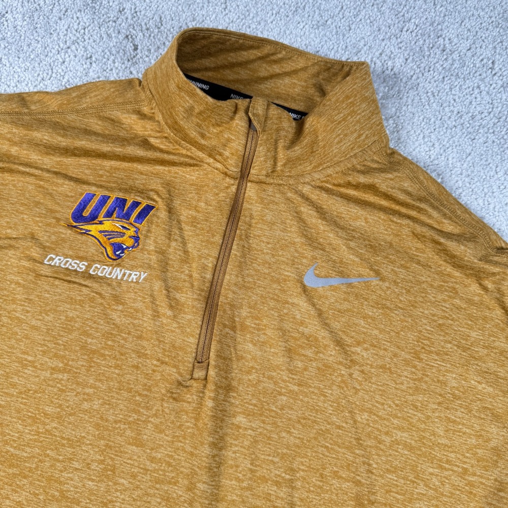 UNI Northern Iowa Panthers Cross Country Nike Half Zip Pullover Adult S Gold